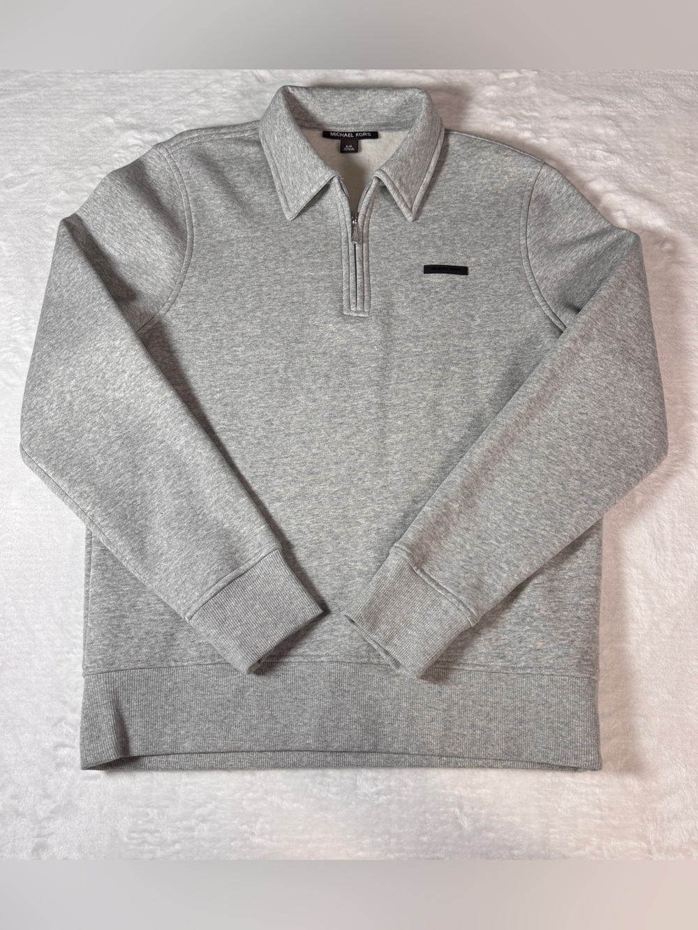 Michael Kors Men’s Quarter Zip Pullover Small Gray Cotton Blend Sweatshirt
